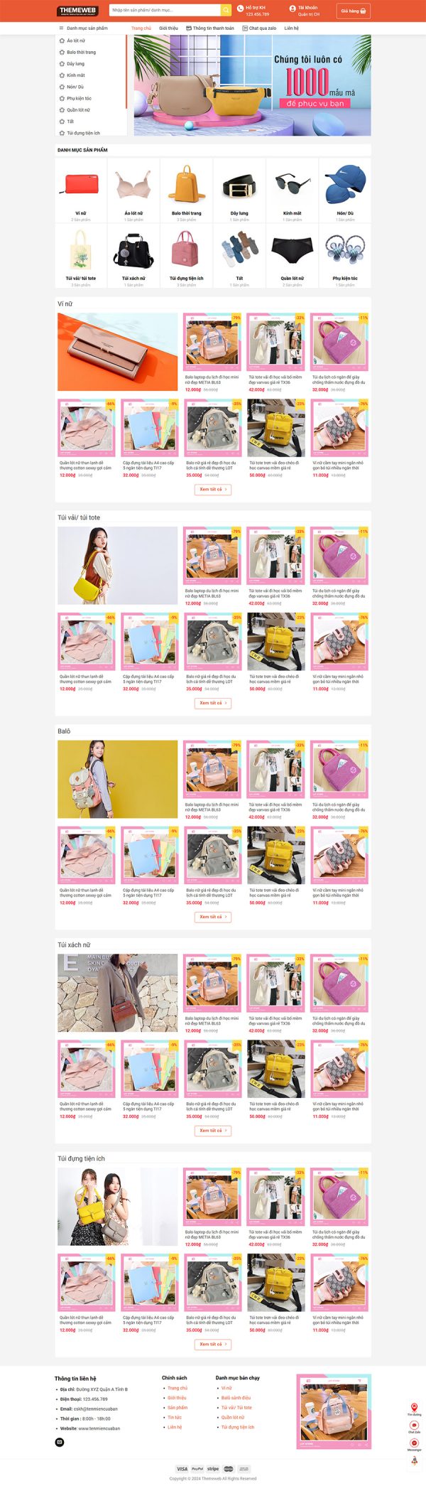 Findme bán hàng balo túi xách mũ nón