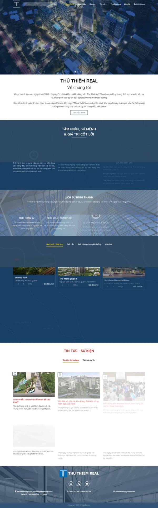 Theme bất động sản thủ thiêm real