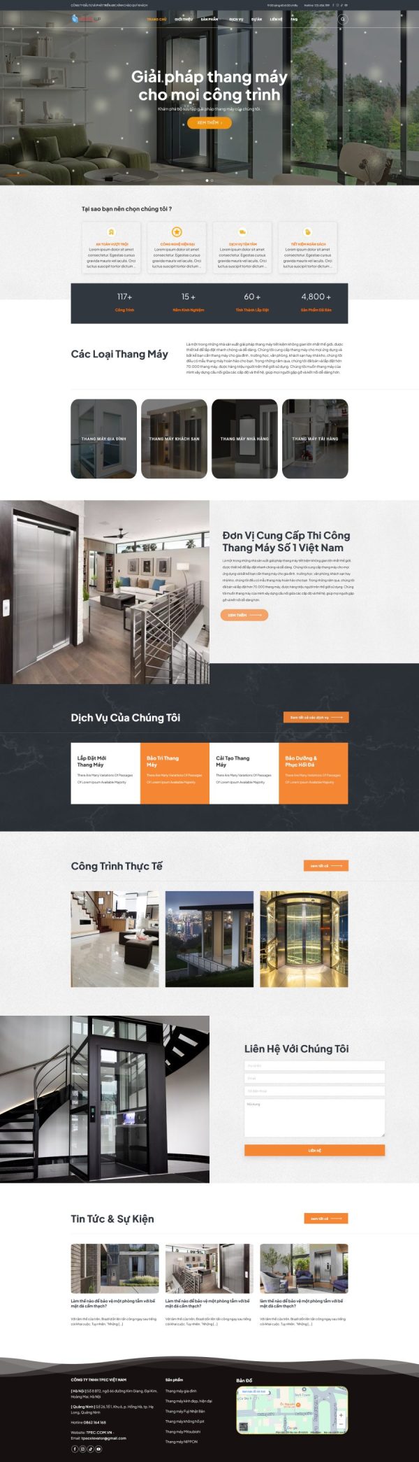 Theme wordpress giới thiệu công ty bán thang máy