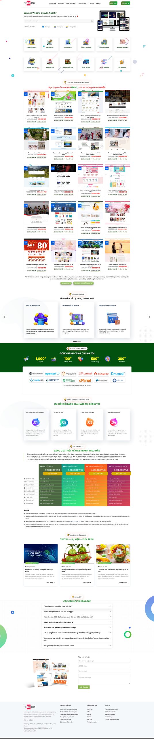 Theme wordpress công ty Agency7 full chức năng thiết kế web ,domain hosting ,bán theme